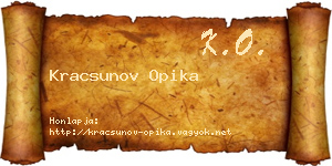 Kracsunov Opika névjegykártya